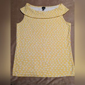 Rafaella Yellow and White Polka Dot Top